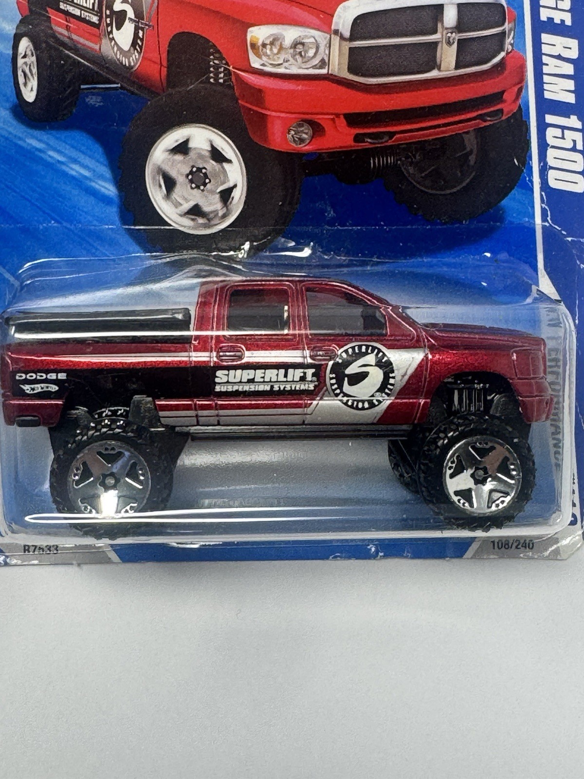 Hot Wheels 2010 Performance Lifted Superlift Red Dodge Ram 1500 #108 A5