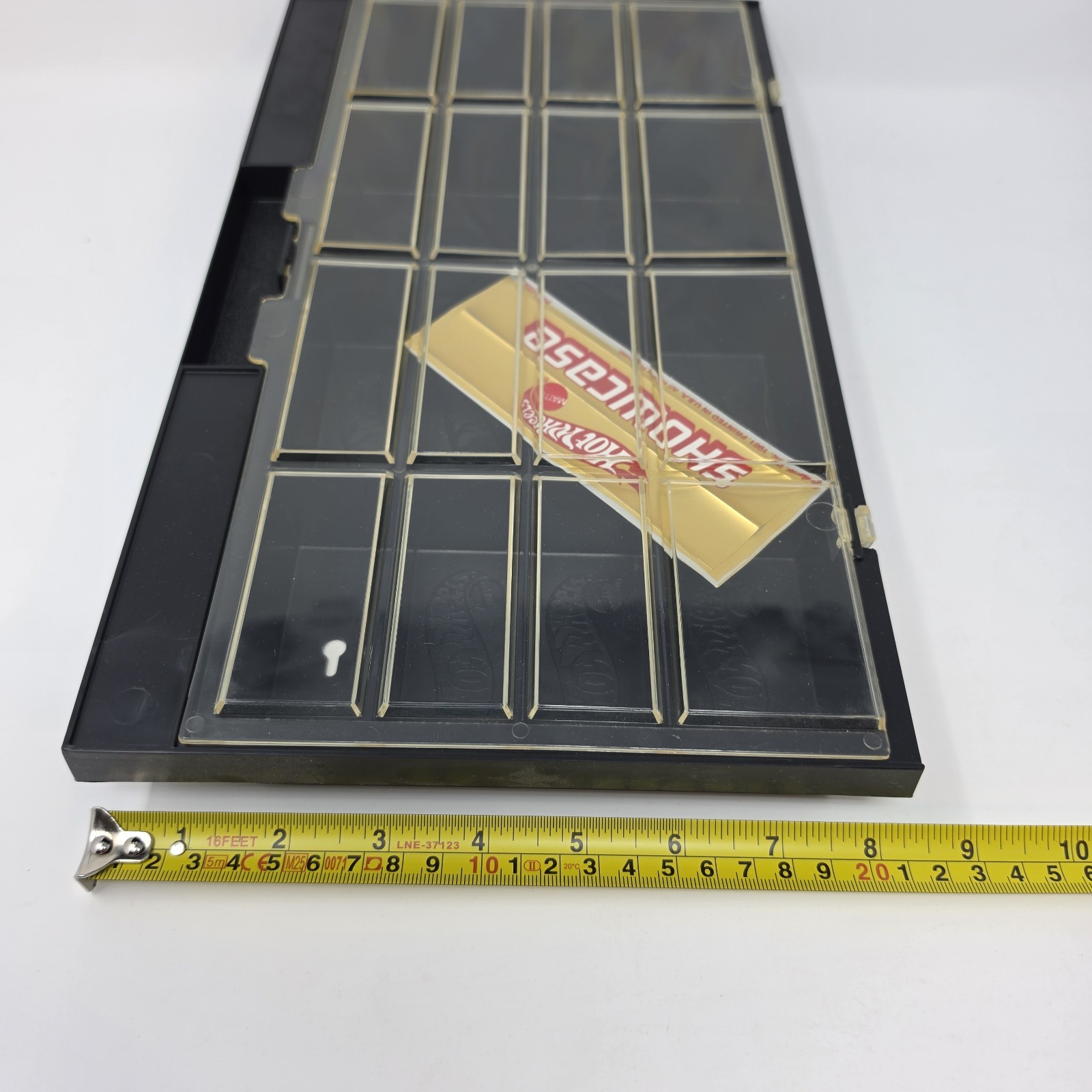 Vintage 1981 Mattel Hot Wheels Showcase Black Plastic Wall Mount + Gold Decals