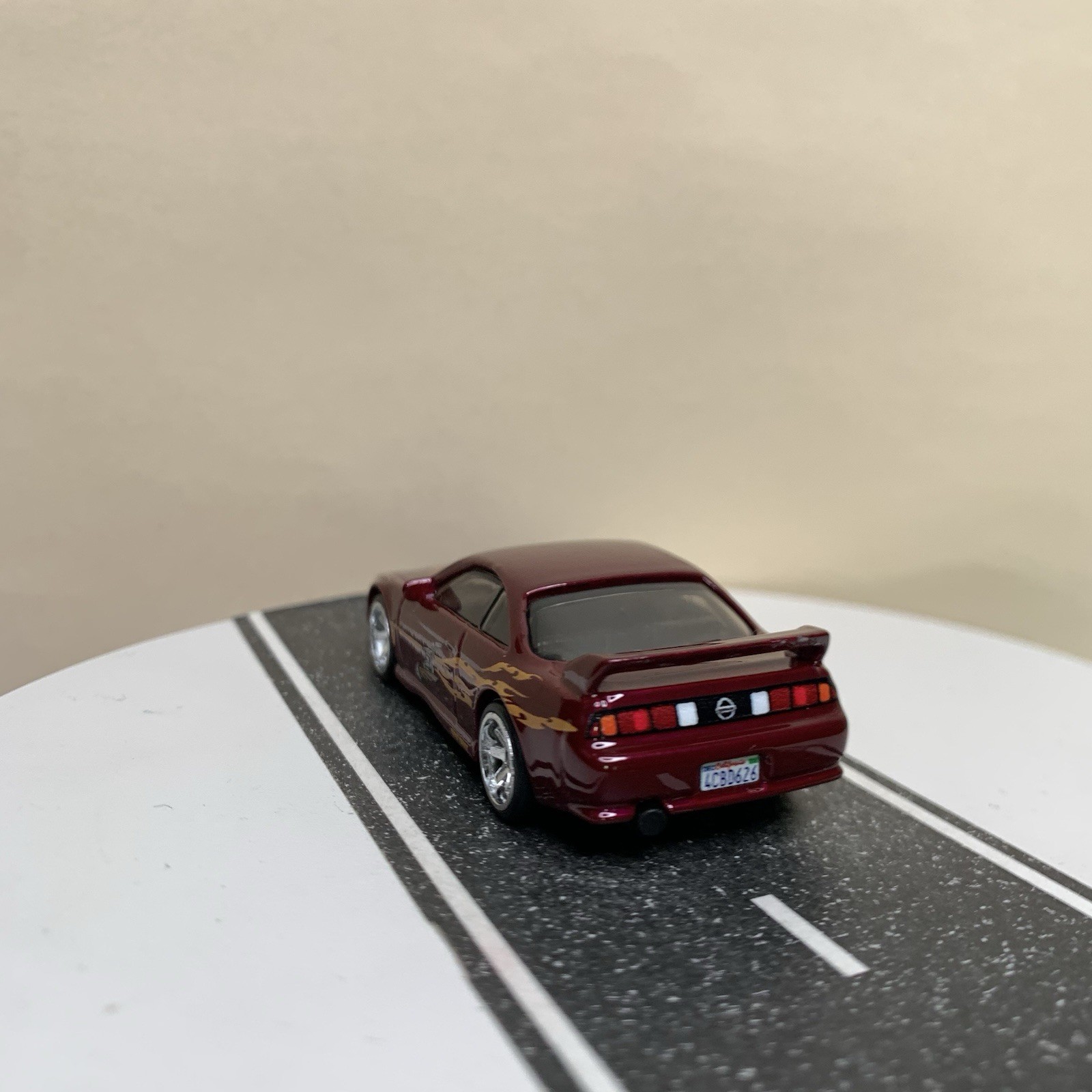 Hot Wheels Premium Fast & Furious 1997 Nissan 240SX S14 Dark Red w/6 Spoke NM