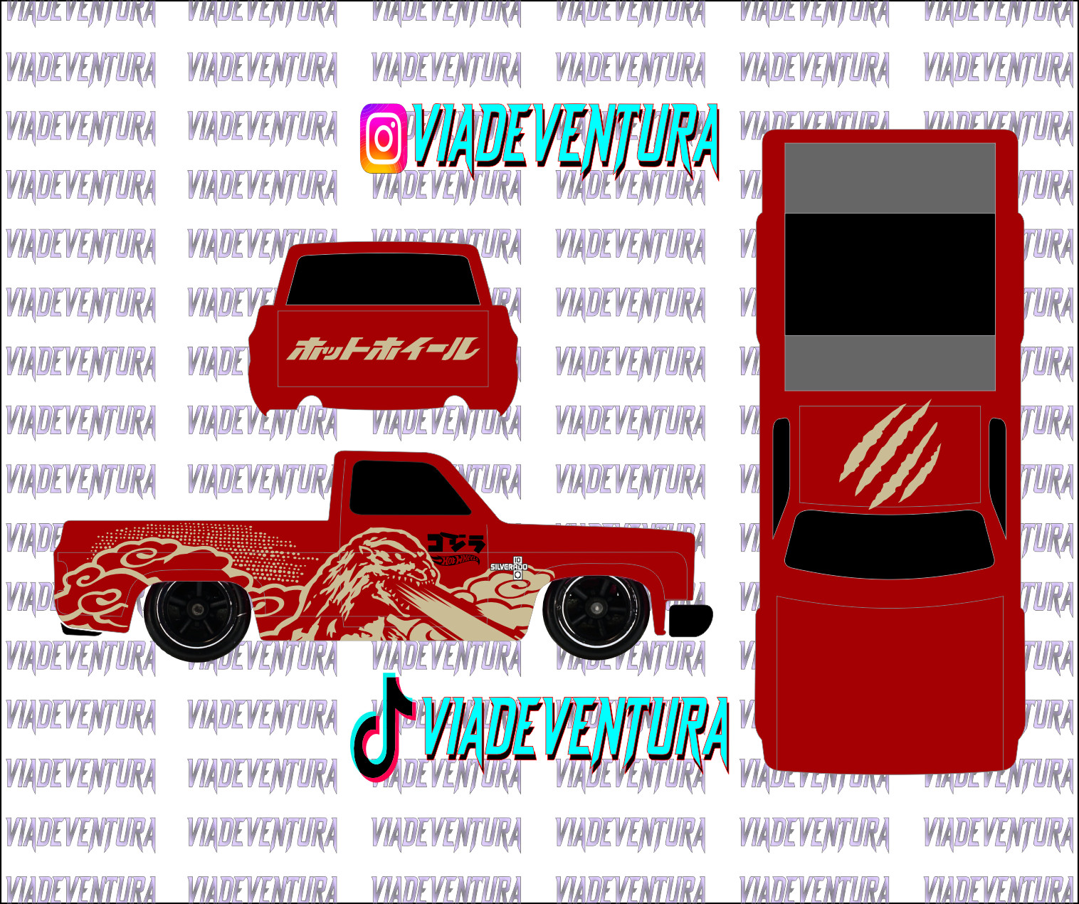Godzilla 1/64 83 Silverado WHITE TONER Universal Waterslide Decal for Hot
