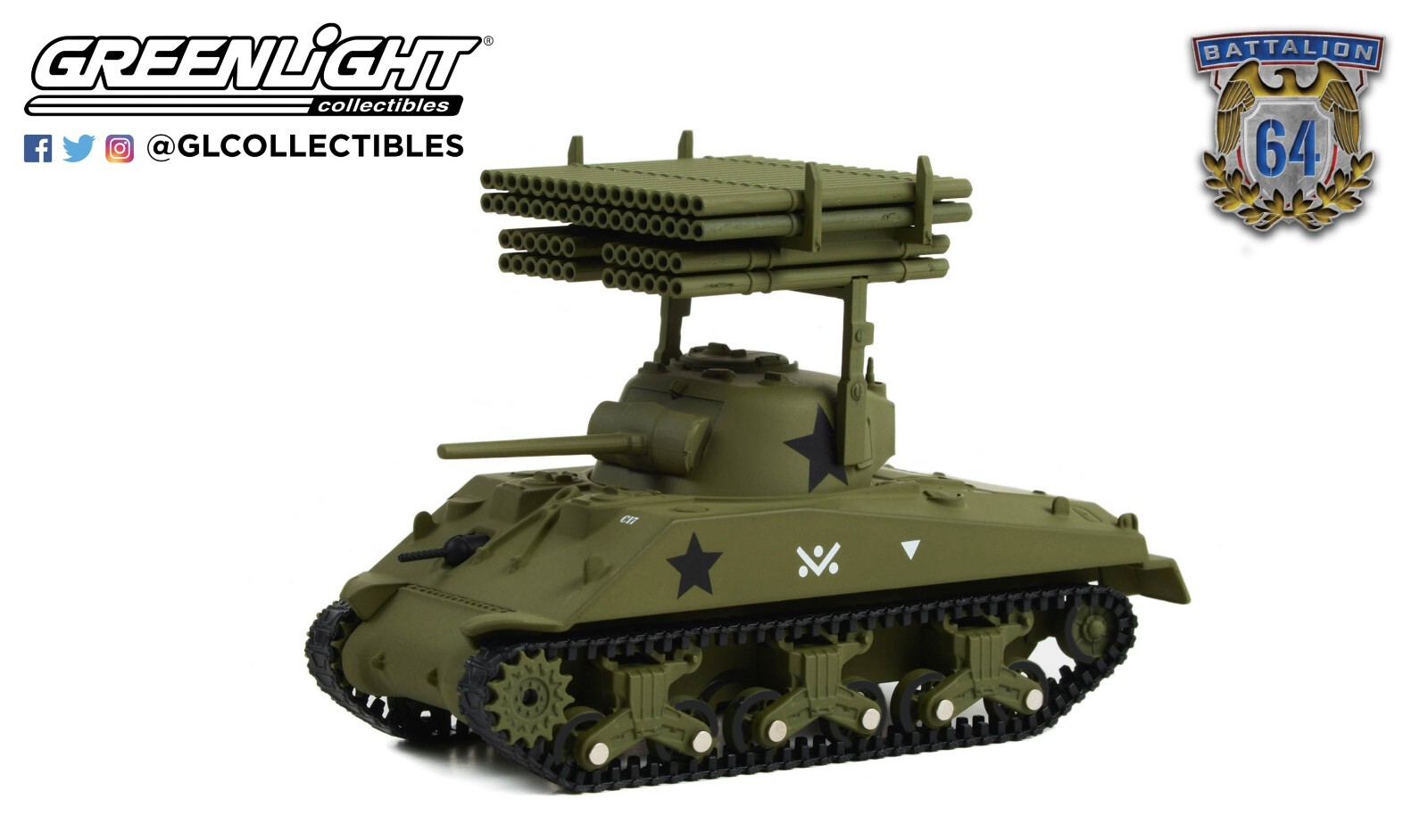 1:64 GreenLight *BATTALION EX* 1945 M4 Sherman Tank Rocket Launcher US ARMY NIP
