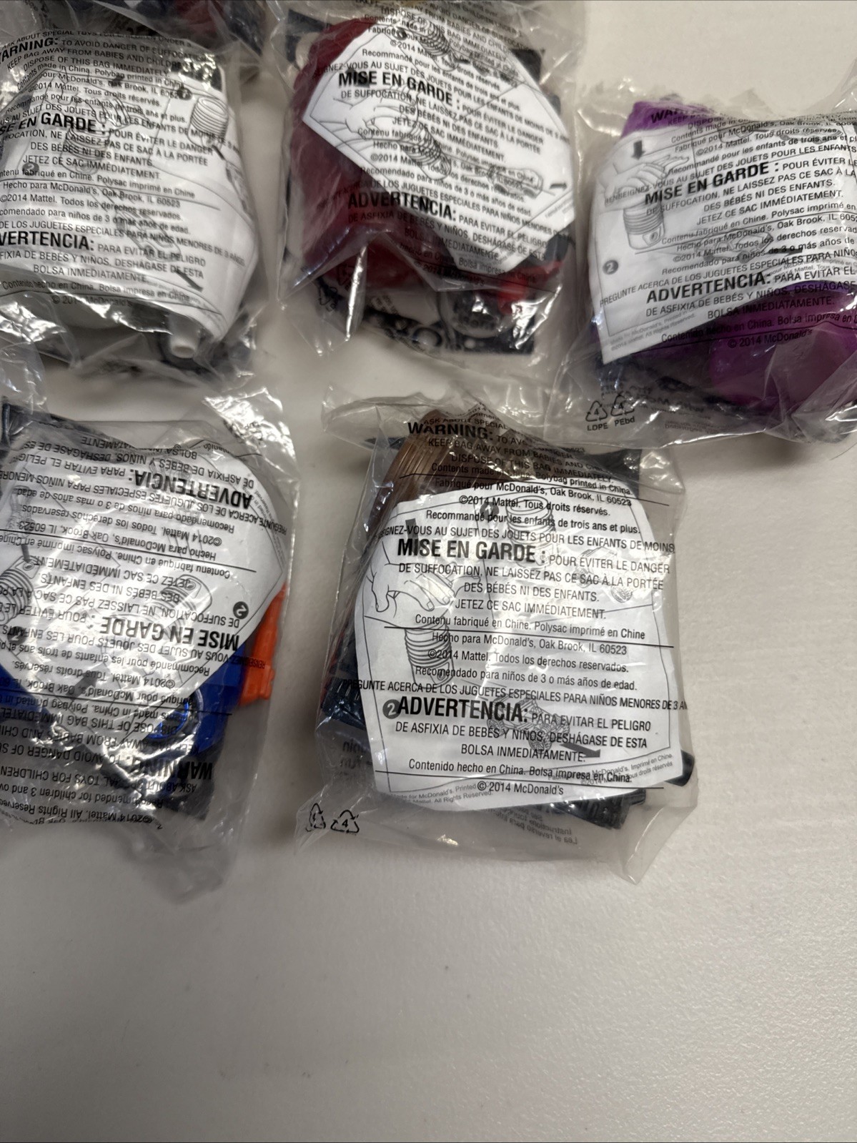 McDonald’s Hot Wheels Plastic Cars Lot 14 Various Years Sealed New