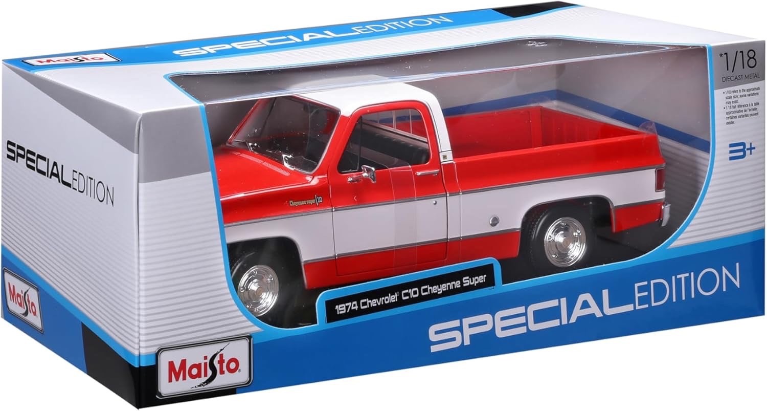1974 Chevrolet C-10 c10 Cheyenne Super Red 1/18 1:18 Maisto Diecast Truck
