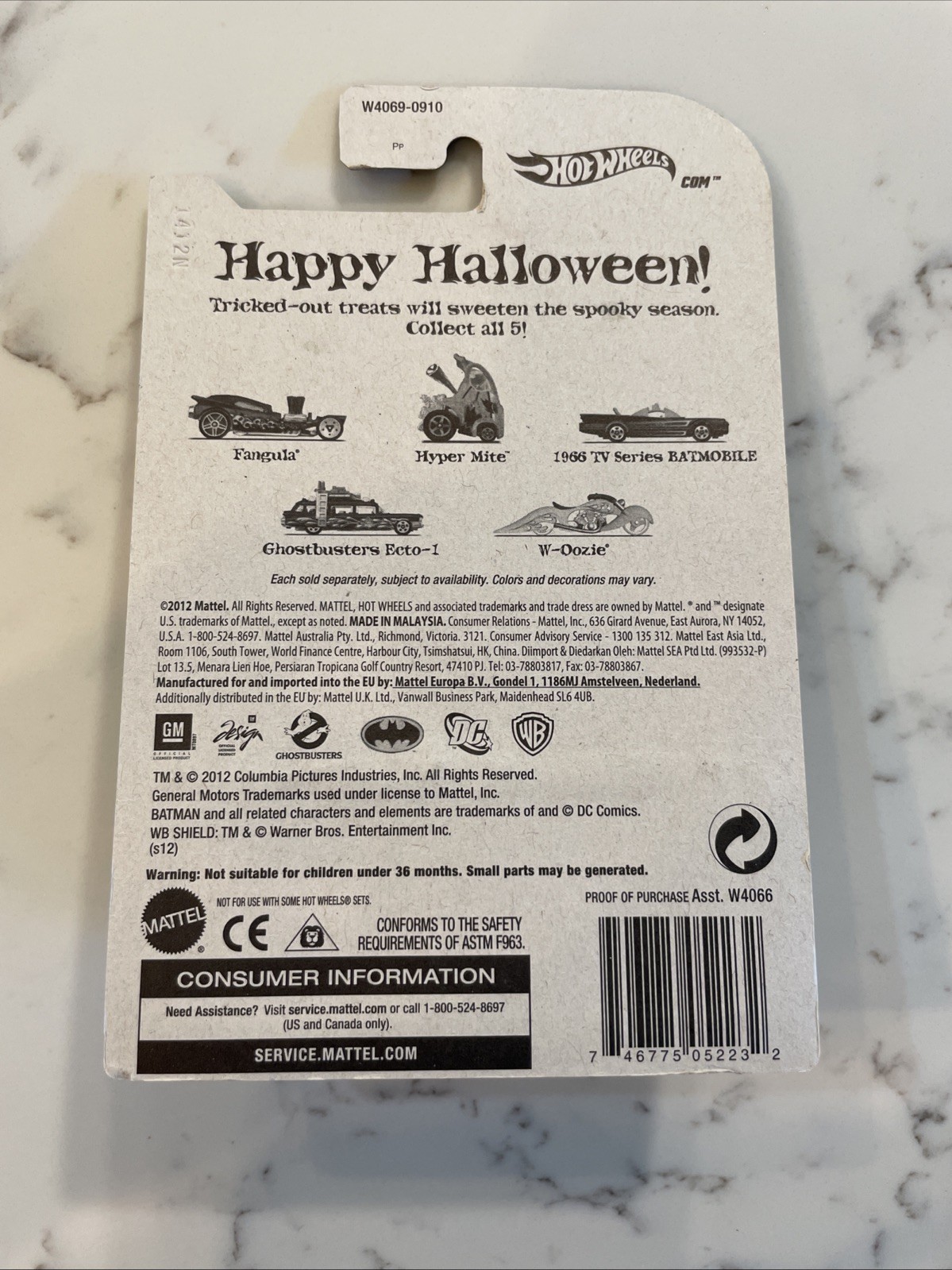 2012 HOT WHEELS Kroger Halloween 1966 BATMOBILE Purple Orange (In Protector)