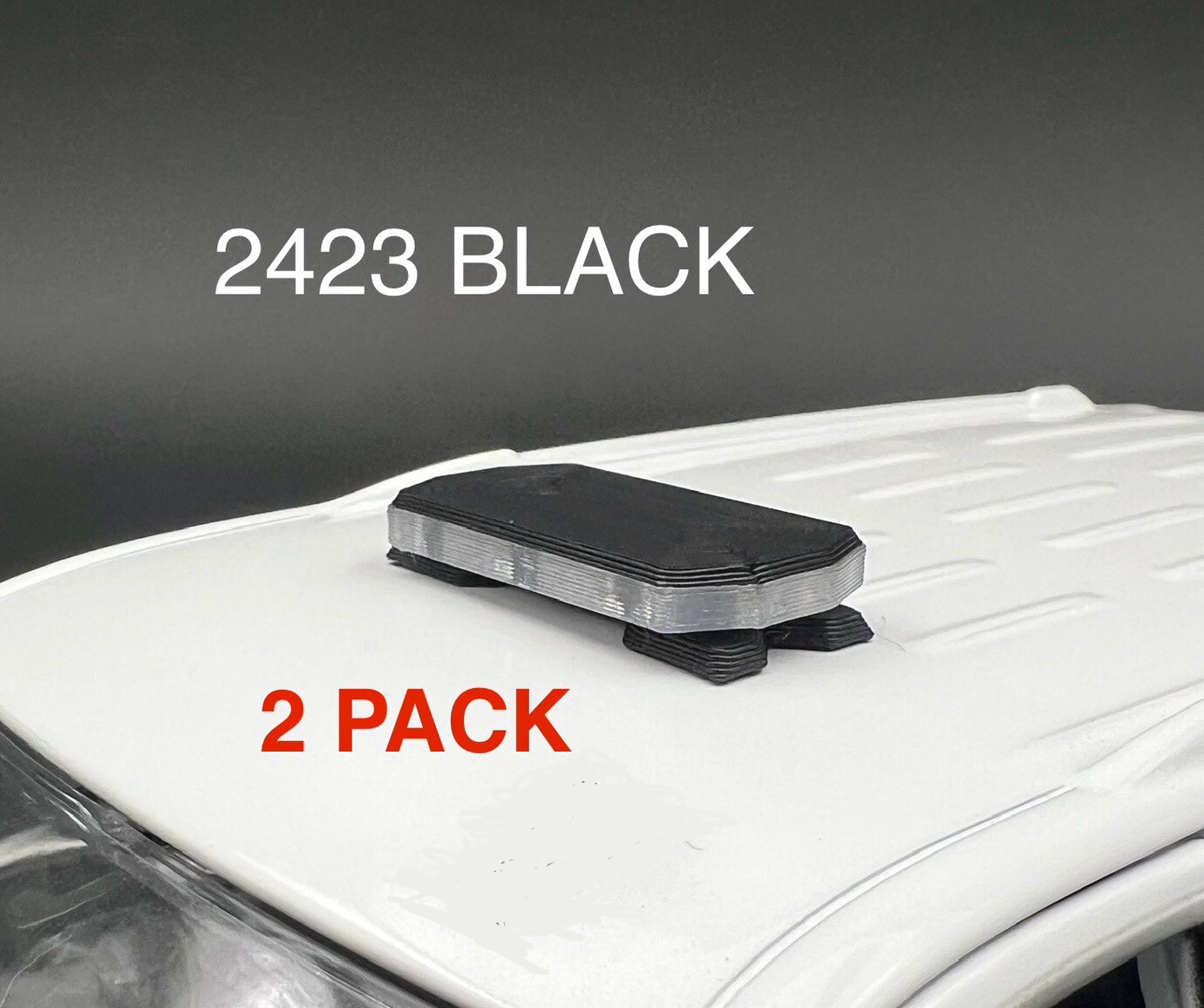 2 Pack 1/24 25 Mini Code 3 Lightbar Black Top Cover Police Sheriff Fire