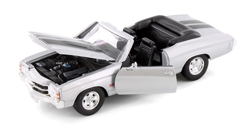 1971 Chevrolet Chevelle SS 454 1/24 Scale Diecast Model by Welly – SILVER