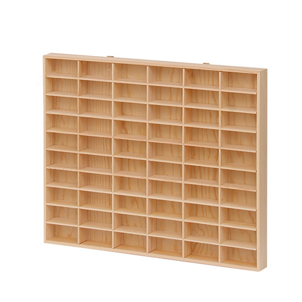 Wooden Display Case for 1/64 Scale Diecast Car Toy 40/60 Grid Storage Shelf