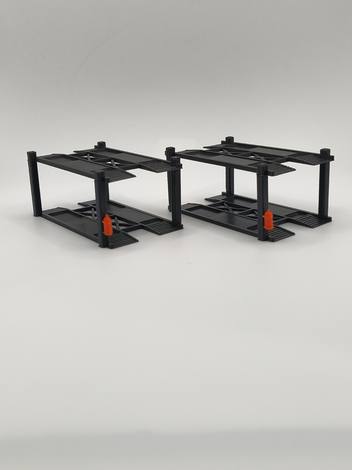 TWO Quantity 1:64 Diecast 2 Car Lift with Colored Tank 3D printed Cars Not Inclu