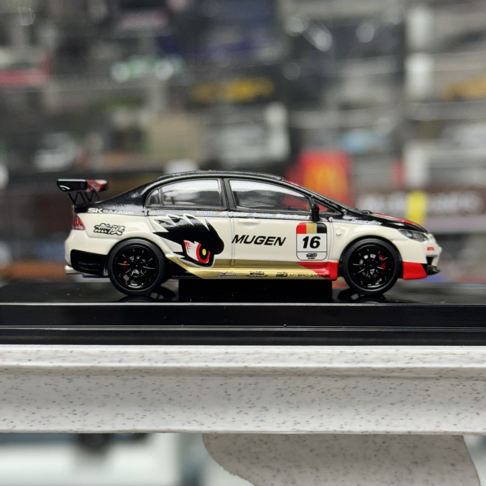 1:64 Civic Type R FD2 Mugen Diecast Open Hood Model Car Collectible Gift