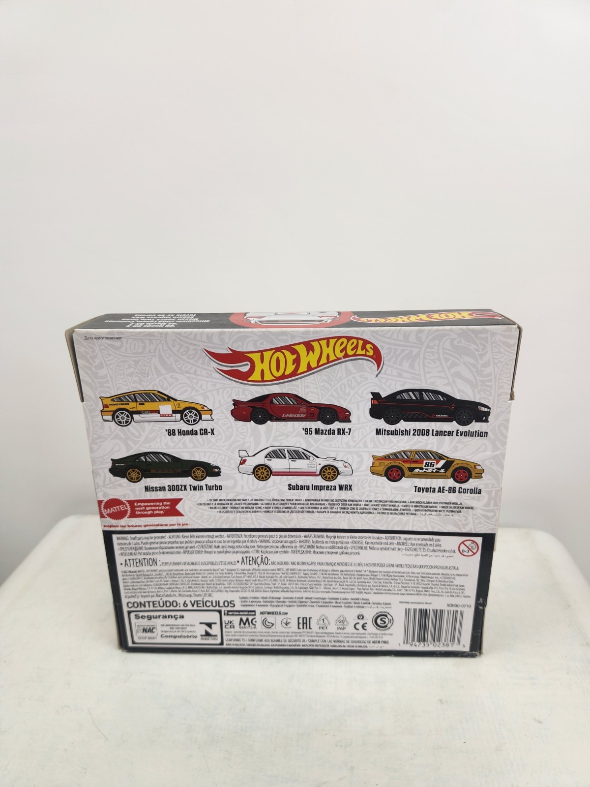 Hot Wheels Japanese Cars Box Set 6 Honda Subaru Mazda Toyota Mitsubishi Nissan
