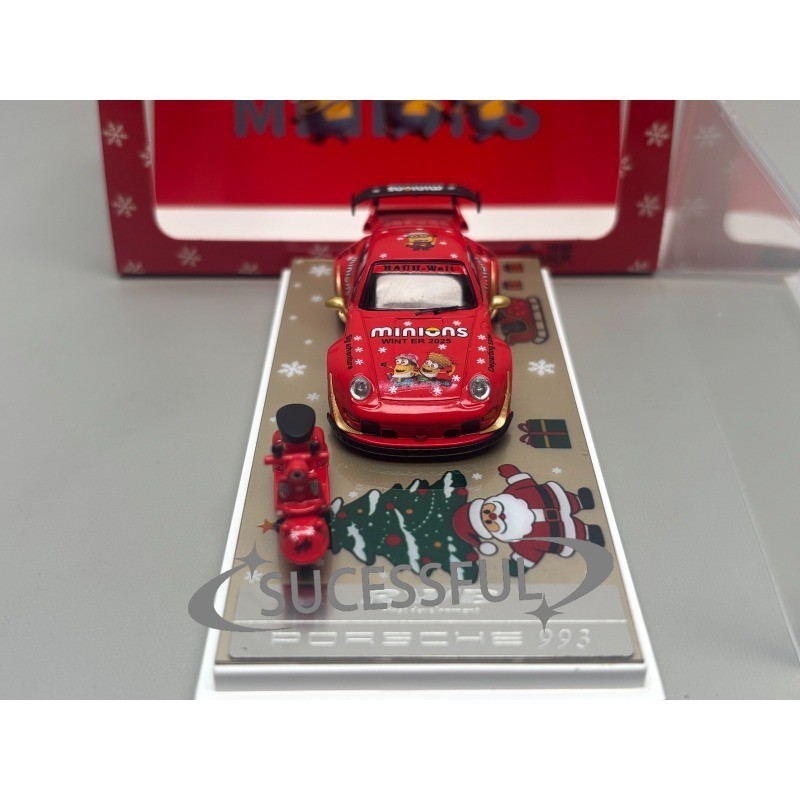 1:64 Porsche RWB 993 Christmas Edition Diecast Car Model Collectible Gift