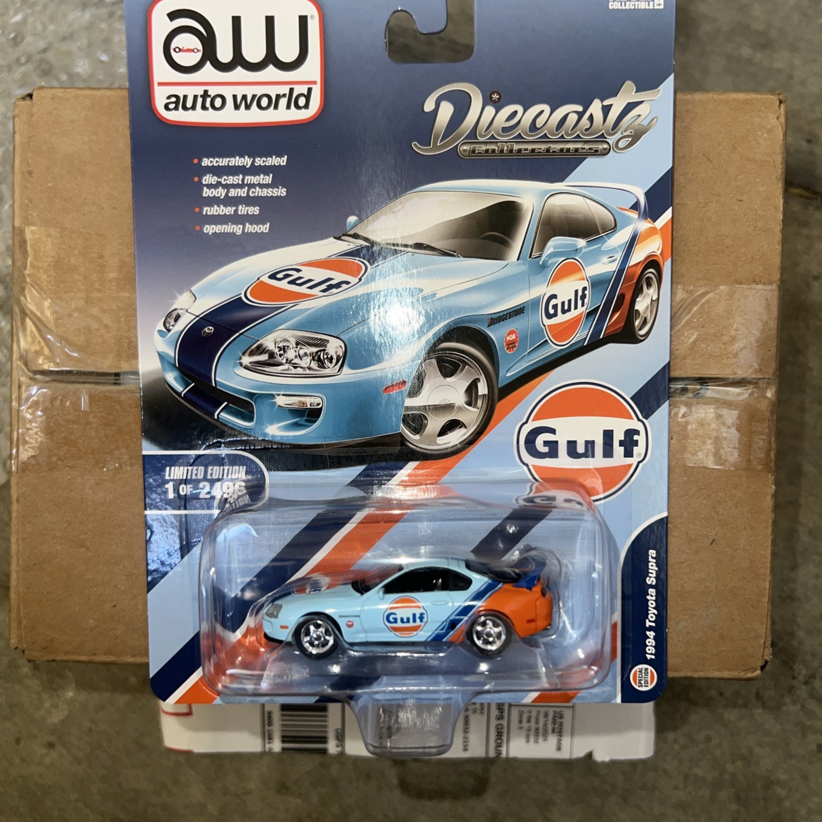 AUTO WORLD DIECASTZ GULF 1994 TOYOTA SUPRA LIMITED EDITION NEW