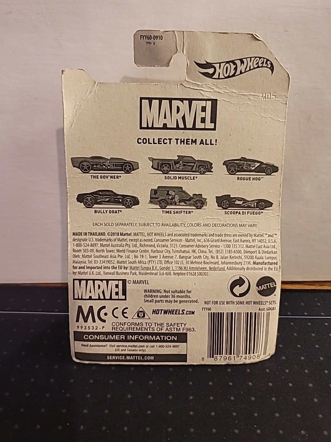 Hot Wheels Marvel: Iron Man, The Gov’ner 2018 New In Box, 1/6