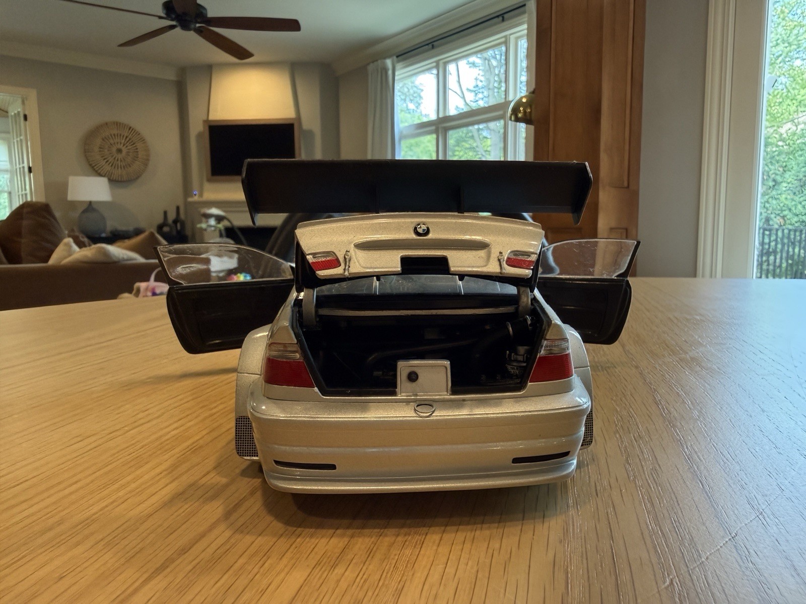 MINICHAMPS 1:18 BMW M3 GTR 2001 Silver Diecast Street, Opening Doors Hood