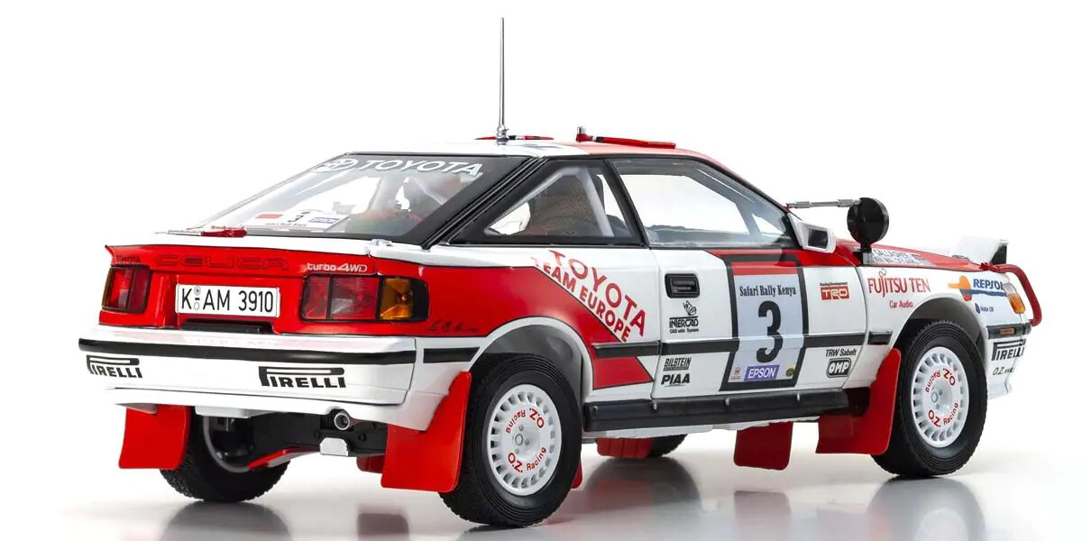 KYOSHO 1:18-scale Toyota Celica GT-FOUR (ST165) 1990 Safari #3 – 08961A