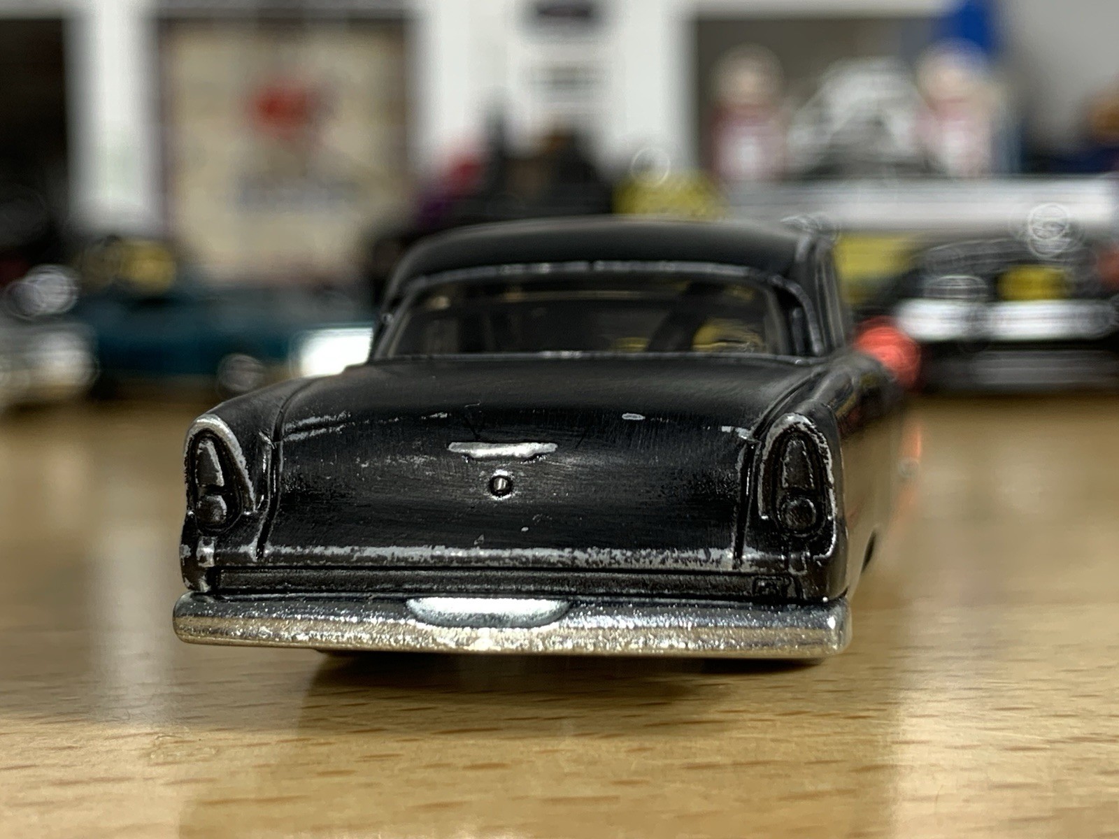 Hot Wheels Customized 1955 Plymouth Savoy Hot Rod Patina Matt Black Metal Base