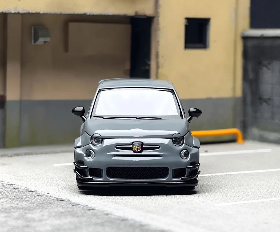 MINIGT 1:64 Gray Abarth 595 LB Works ABAS Sports Model Diecast Metal Car
