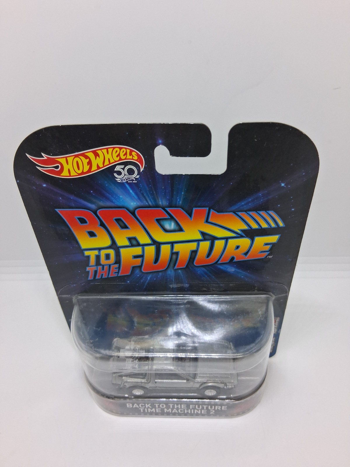 Hot Wheels Back to the Future Time Machine 2 FLD13 50th Anniversary 1:64 Diecast