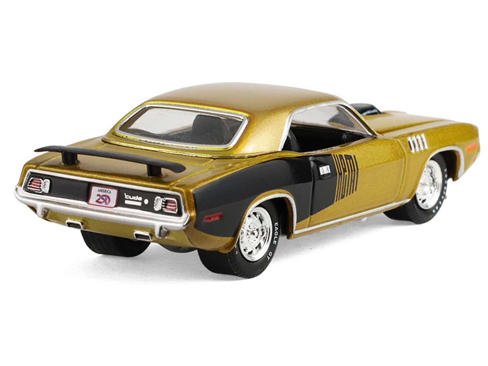 1971 PLYMOUTH HEMI CUDA GOLD “AMERICA 250” 1/64 DIECAST BY GREENLIGHT 28180 D