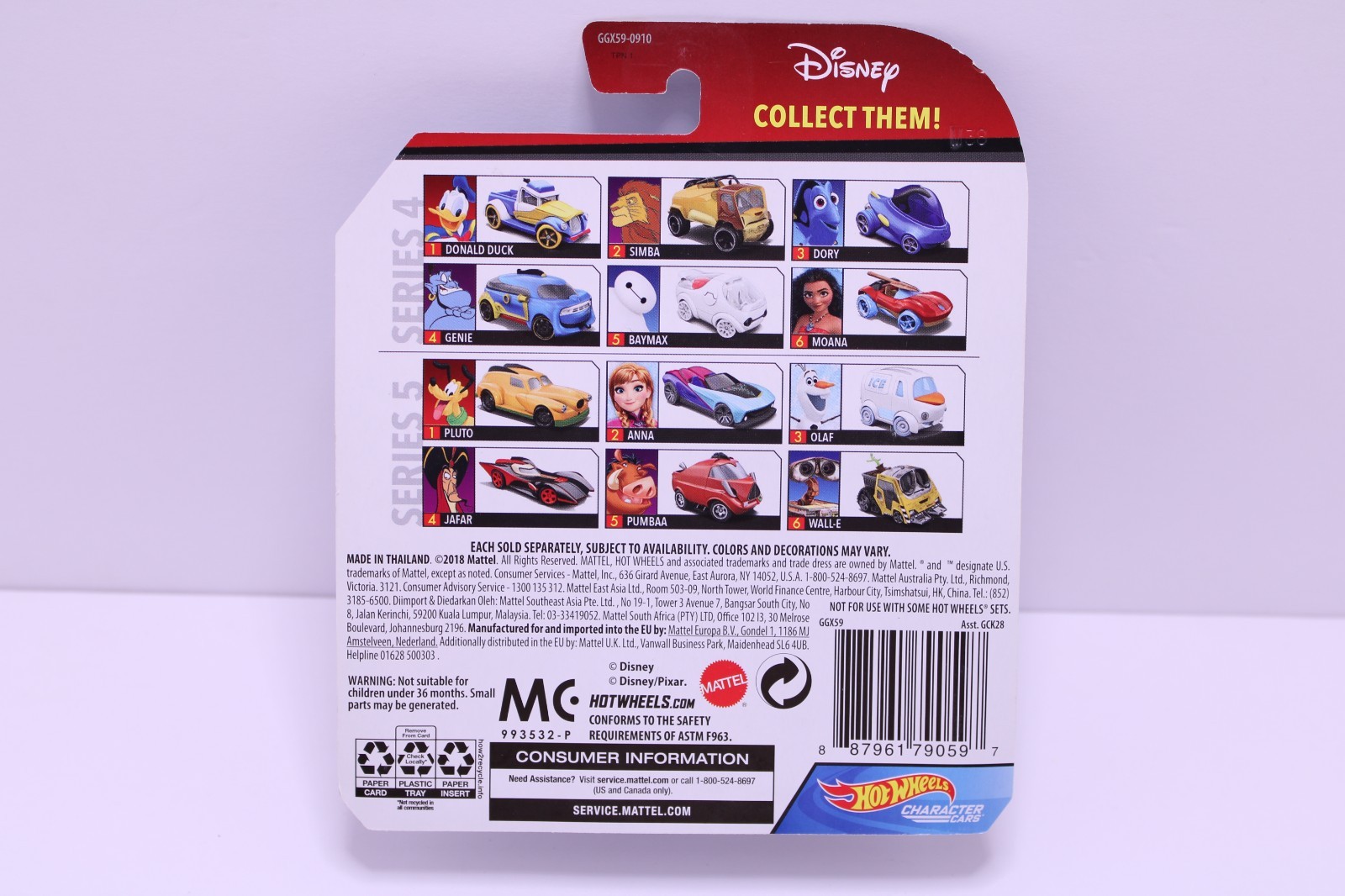 2018 HW Hot Wheels Disney Character Cars Wall-E Series 5
