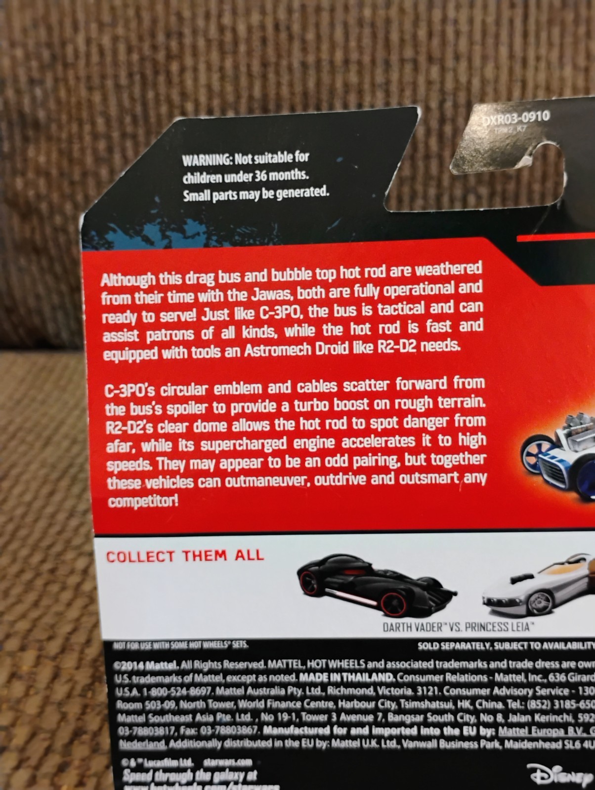 Hot Wheels Star Wars R2-D2 & C-3PO 2014 1:64 Diecast Car Set New in Packaging