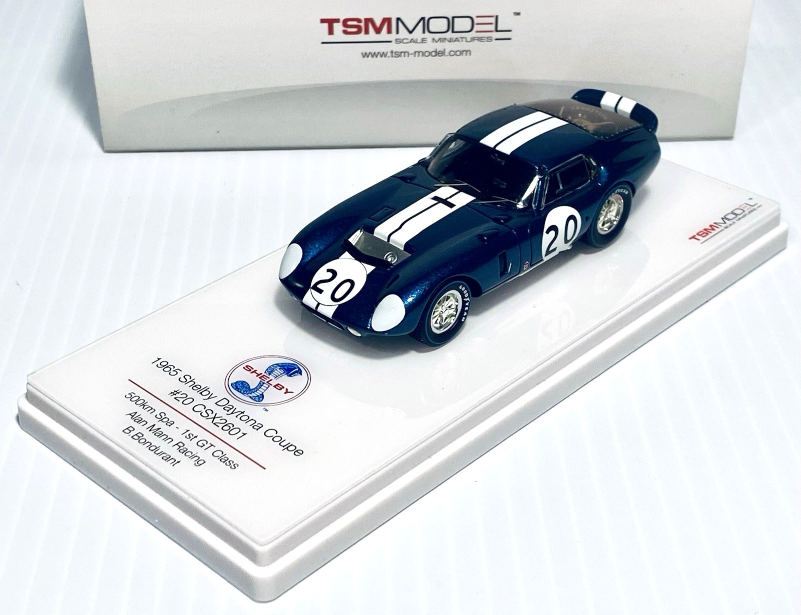 Rare TSM 1965 Shelby Daytona Coupe #20 500KM Spa 1 Alan Mann Racing B. Bondurant
