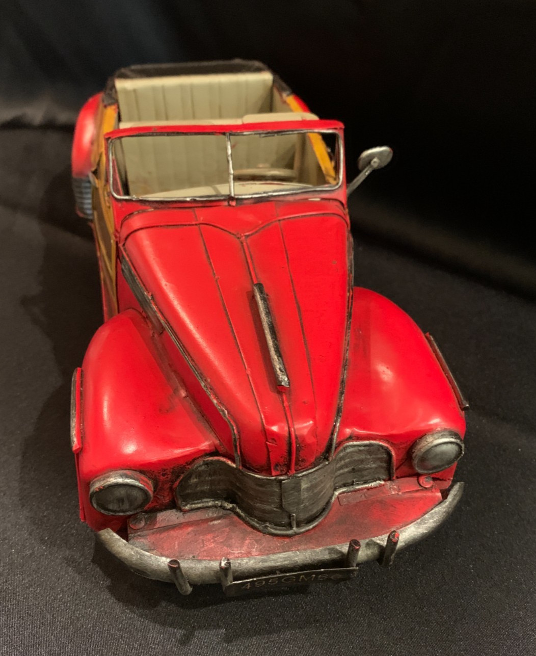 1940’s Woody Convertible w/Trailer Camper Display Tin Toy | Antiqued | New/Box