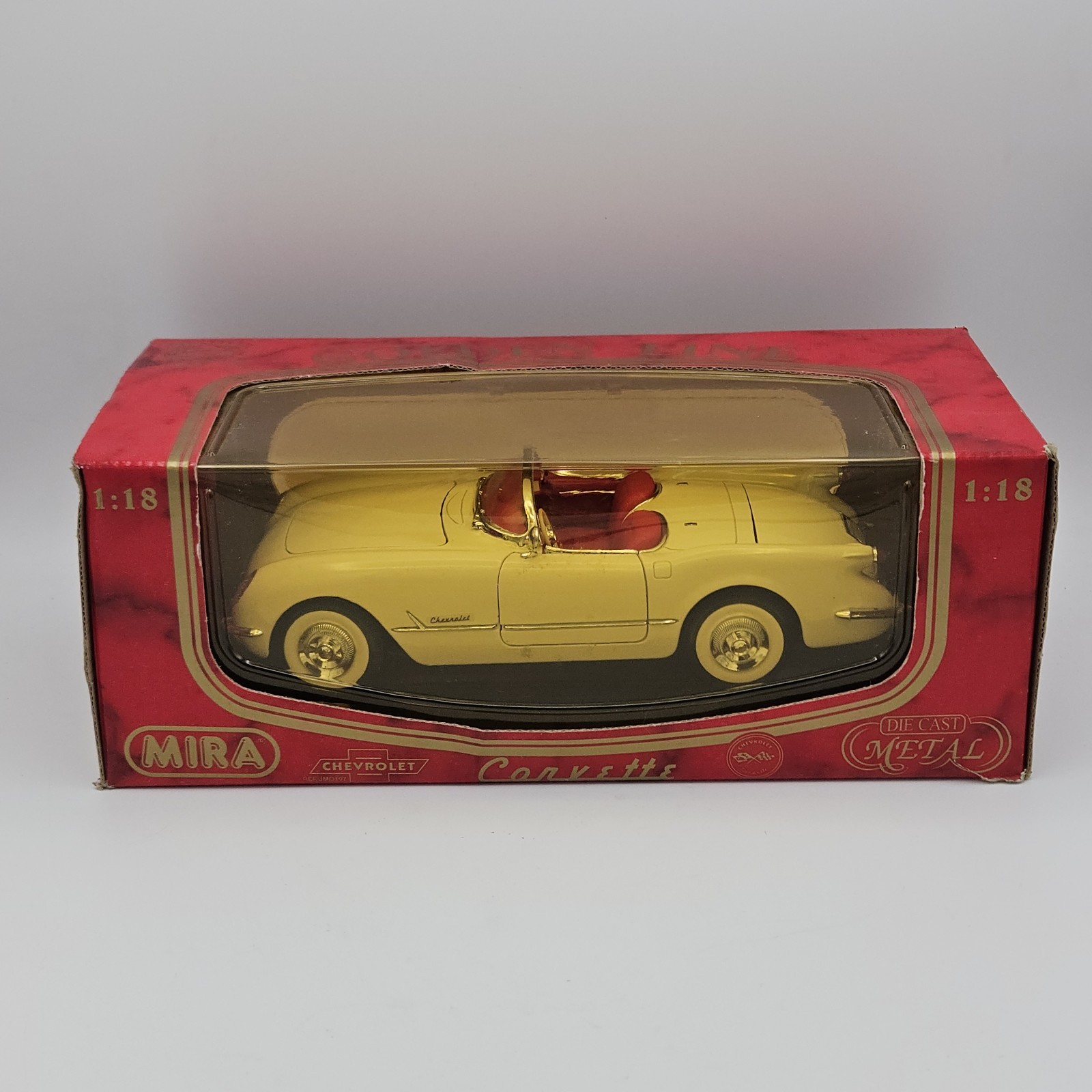 Mira Golden Line 1:18 1953 Chevrolet Corvette Cream Diecast with Box #6153