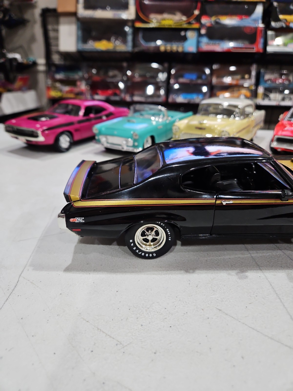 1971 Buick GSX, 1:18 Scale, ERTL Licensed By GM Black w/Gold. NO BOX –