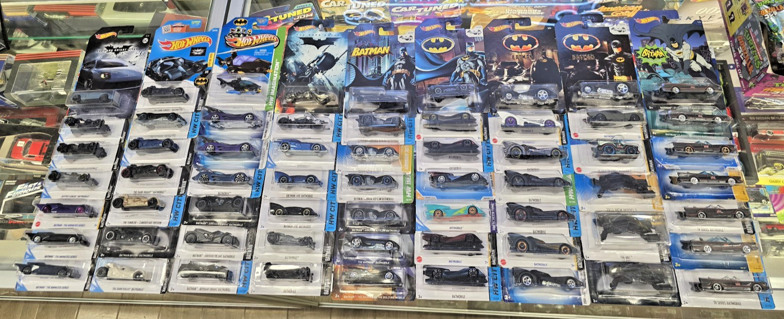 Hot Wheels Batman Batmobile The Bat Batcopter Tumbler Tooned Bat-pod Lot