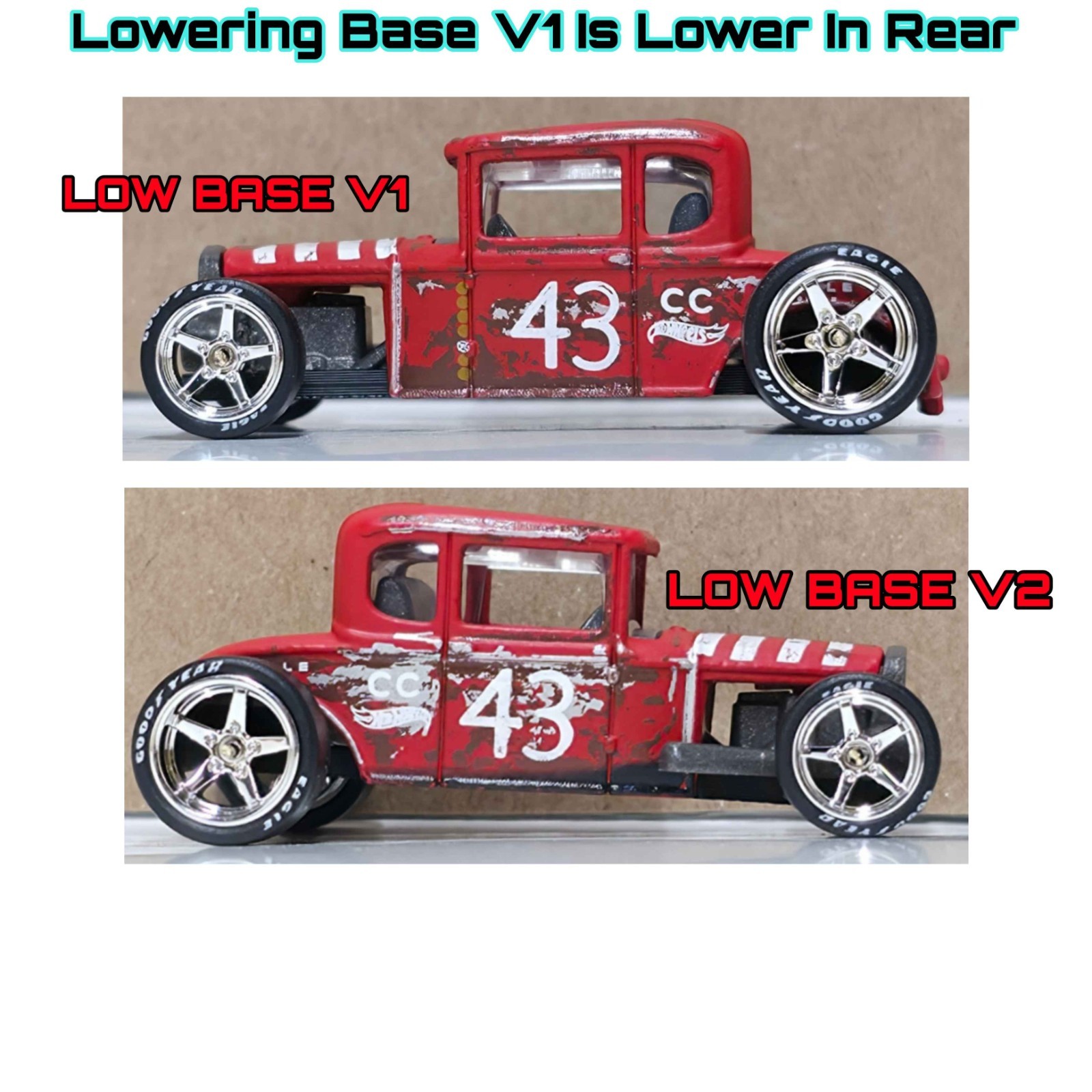 Lowering Base 3D Printed For 1/64 Scale Hot Wheels Ford Model A Custom ’31