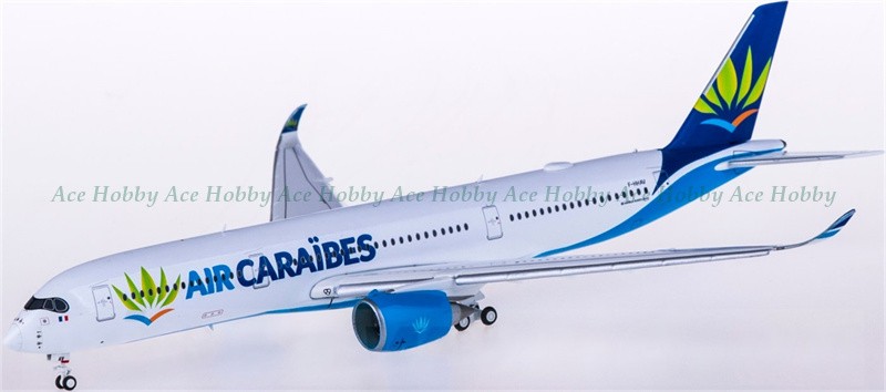 for JC Wings for Air Caraibes for Airbus A350-900 F-HHAV Flaps Down 1:400 model