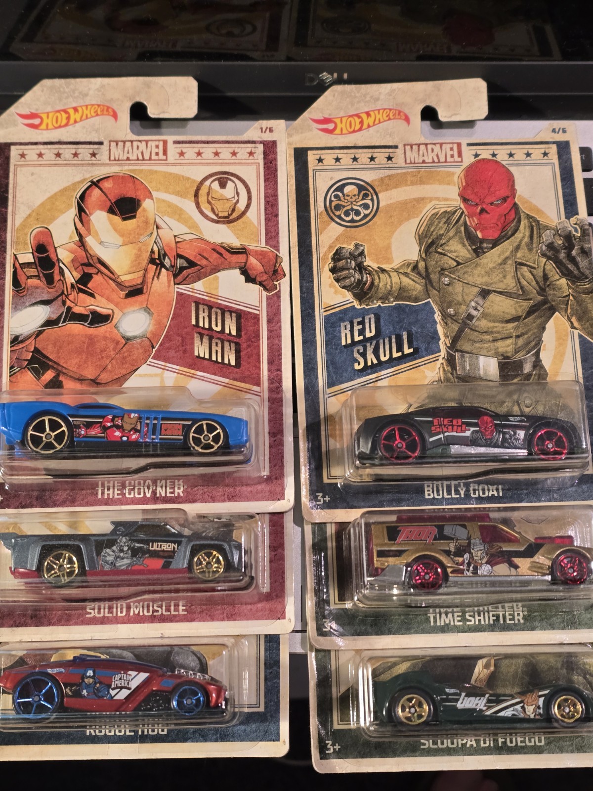 2019 Hot Wheels Marvel Series Avengers Full Set of 6 Cars Thor Loki Iron Man