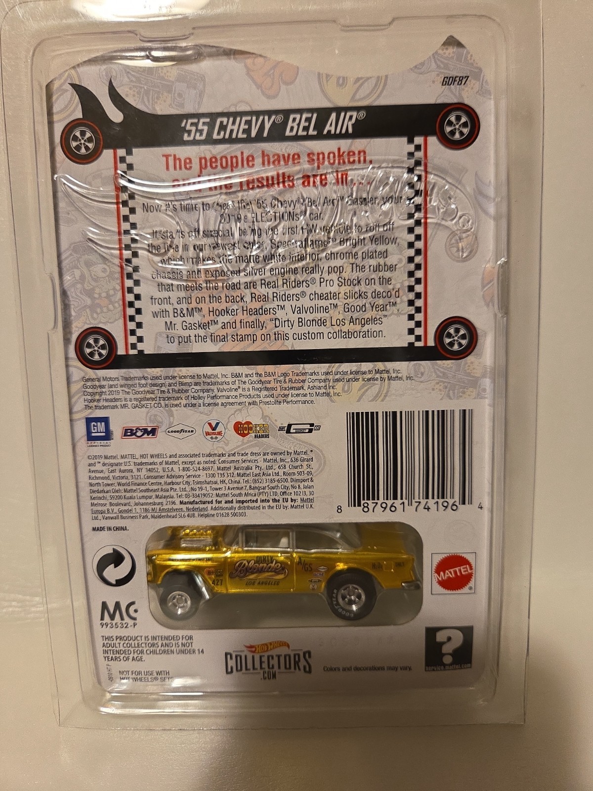 2019 Hot Wheels RLC 55 Chevy Bel Air Gasser HW sELECTIONs Dirty Blonde