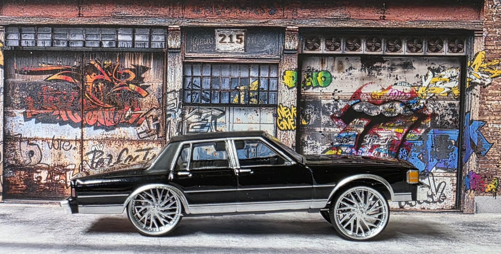 Greenlight 1988 Chevrolet Caprice 1/64 CUSTOM Box Chevy Frame/Wheels Swap On 28s
