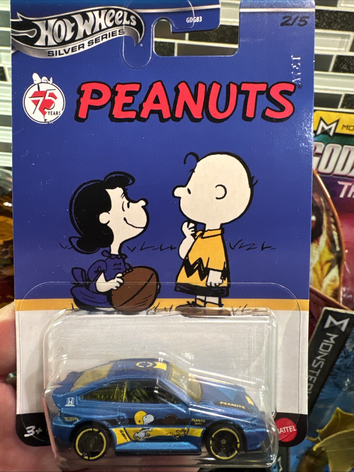 HOT WHEELS WALMART PEANUTS SERIES THE GANG’S ALL HERE 1985 HONDA CR-X