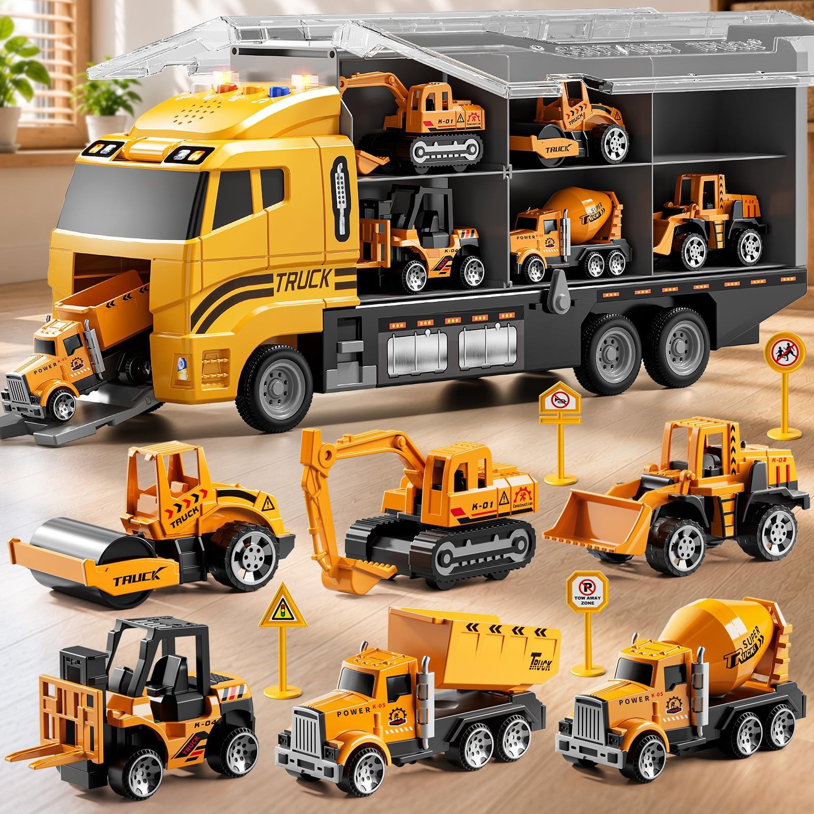 Carrier Truck Toddlers Toys for 3 4 5 6 7 Years Old Boys, Toy Truck Transport…