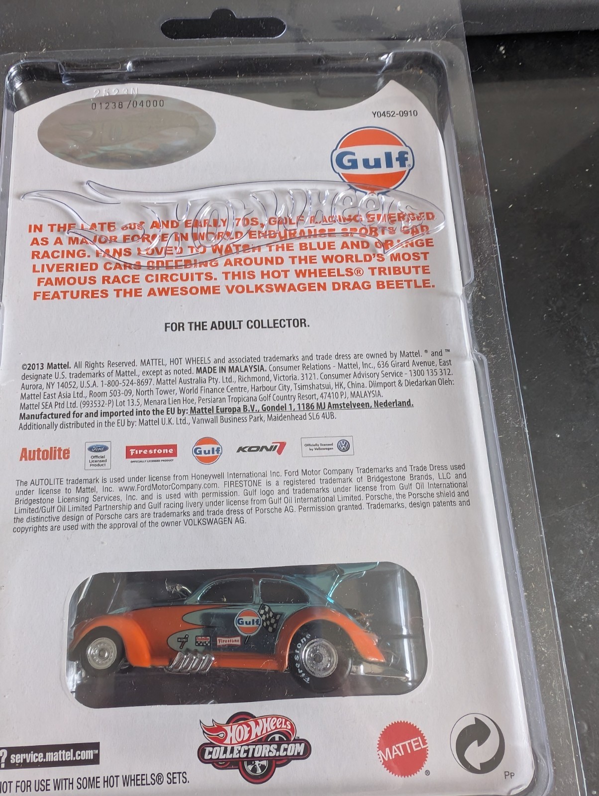 Hot Wheels Gulf Volkswagen Drag Beetle #1238/4000