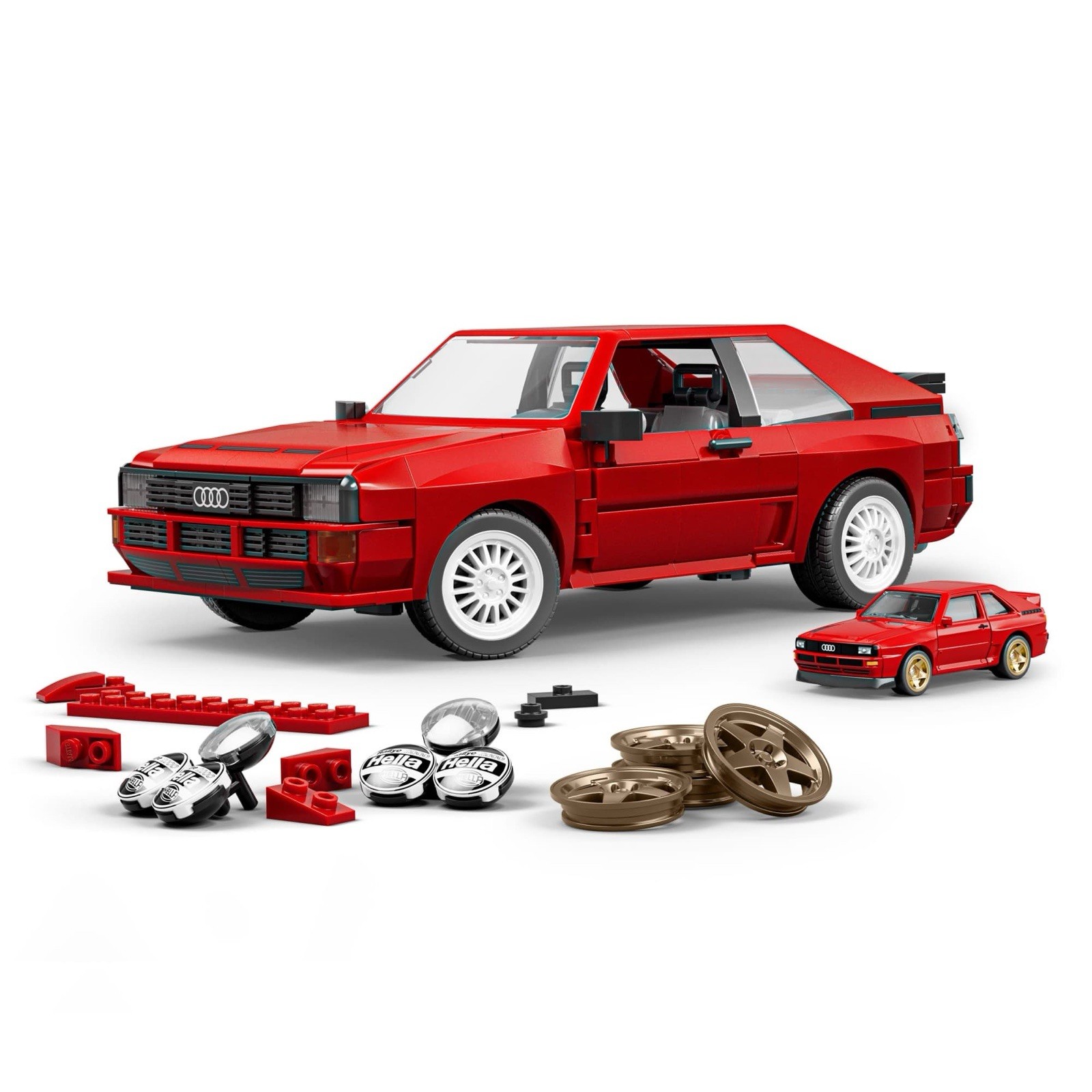 Mattel Brick Shop Hot Wheels ’84 Audi Sport Quattro 864pc Set 10+ Metal Parts
