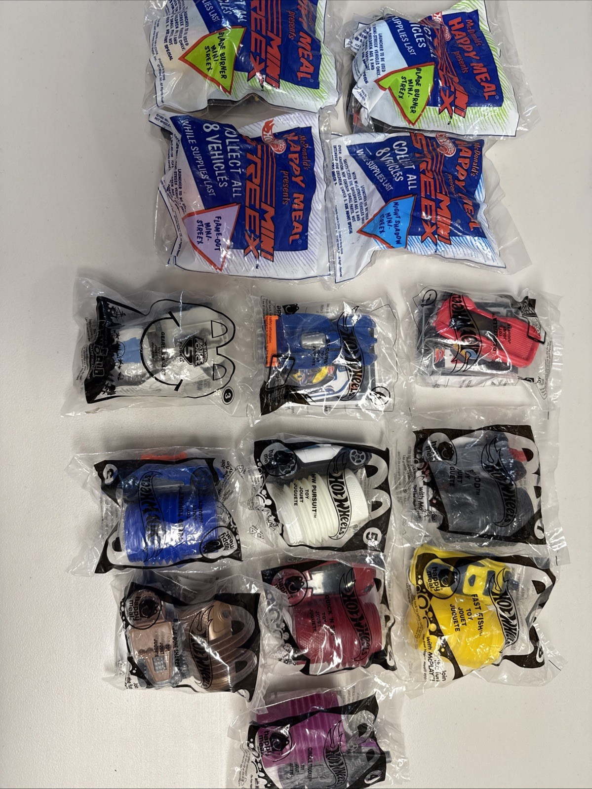 McDonald’s Hot Wheels Plastic Cars Lot 14 Various Years Sealed New