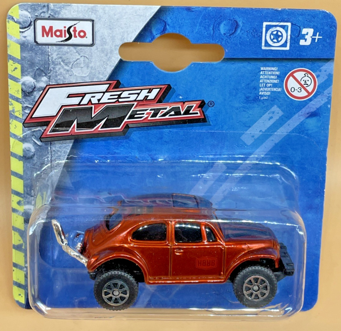 Maisto Fresh Metal VW Beetle Baja Bug Burnt Orange Diecast Sealed Carded