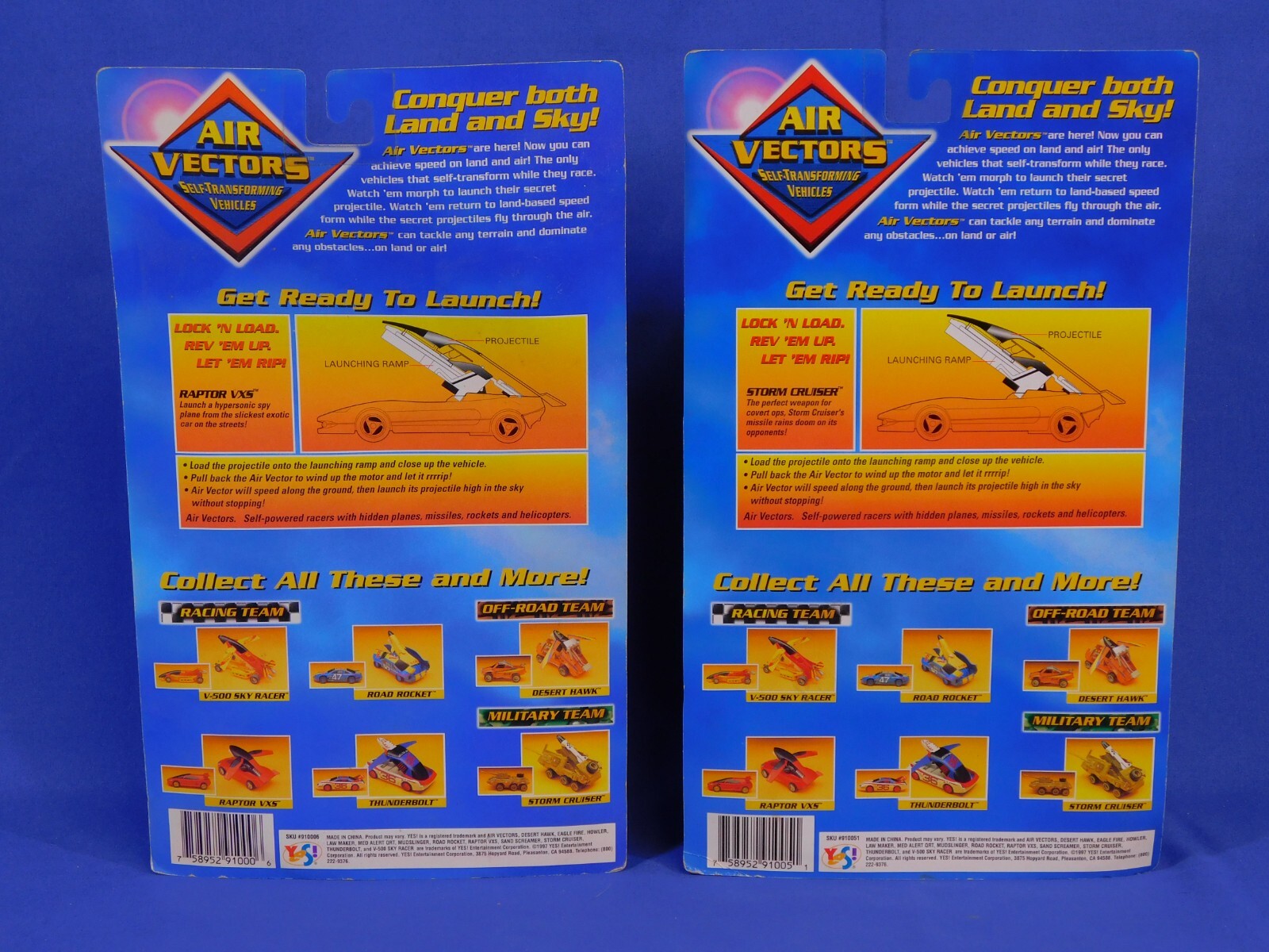 AIR VECTORS 6 MOC LOT 1997 SELF-TRANSFORMING VEHICLES YES TOYS