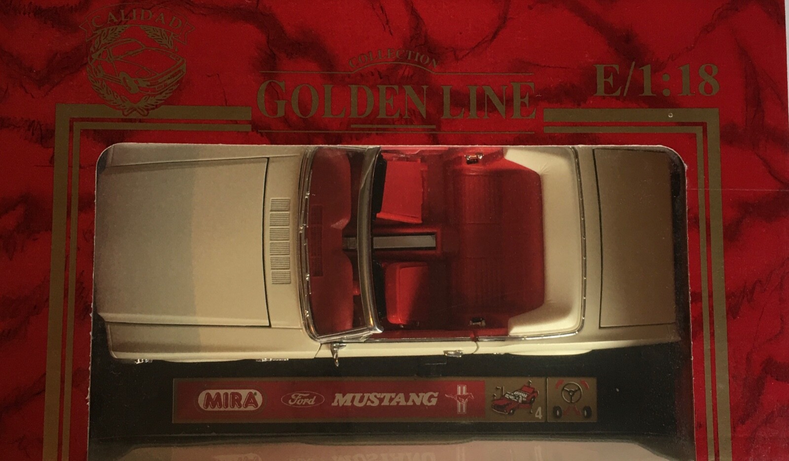 Ford Mustang 1964 1/2 White Convertible Vintage Mira Golden Line