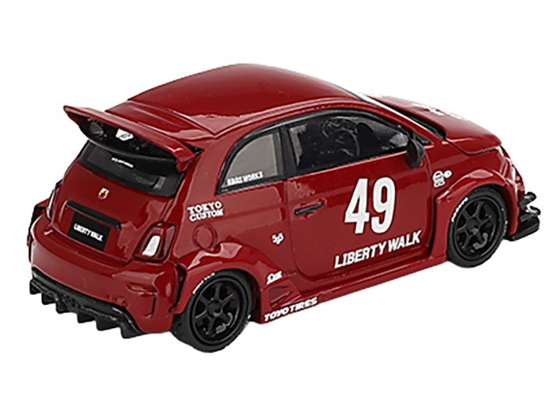 ABARTH 595 #49 “LB-WORKS X ABAS WORKS” RED 1/64 DIECAST CAR BY MINI GT MGT00963