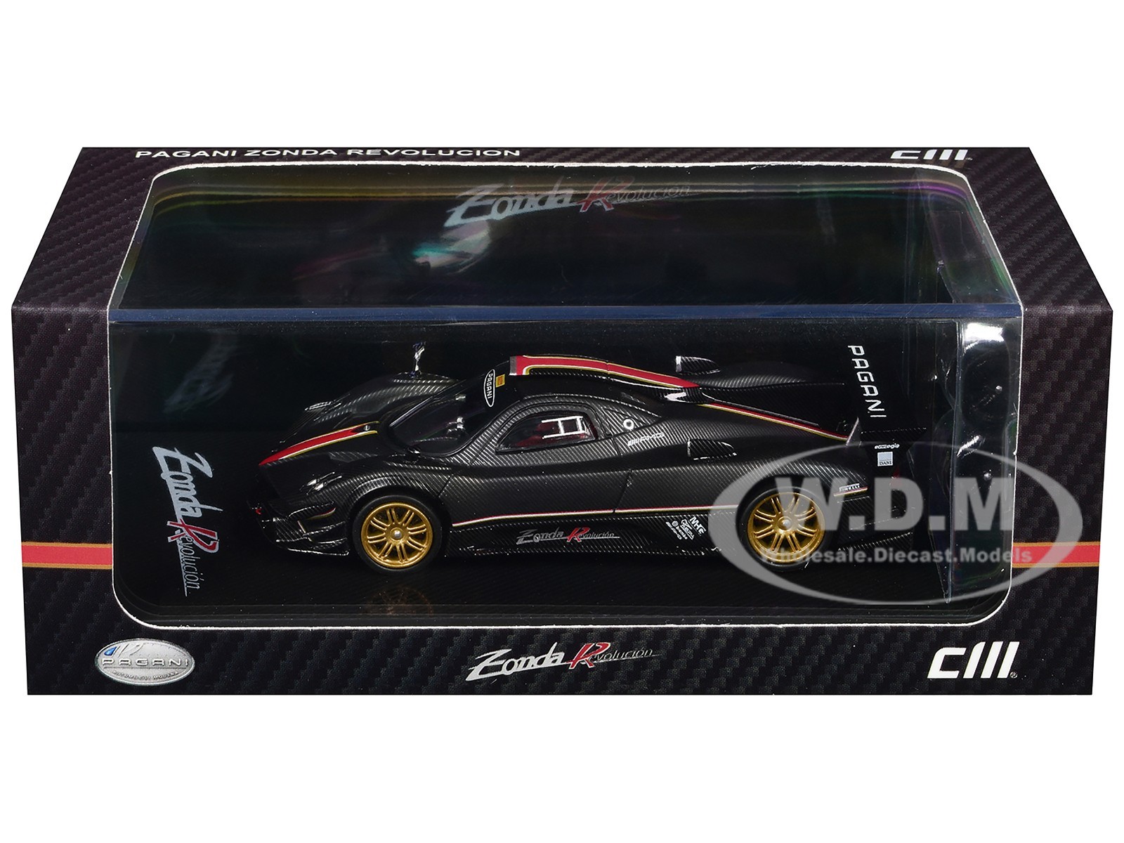 PAGANI ZONDA REVOLUCION CARBON W/EXTRA WHEELS 1/64 CM MODEL CM64-REVOLUCION-12