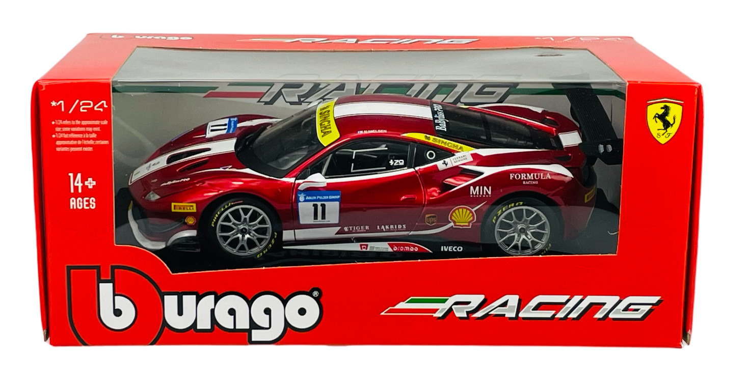 BBURAGO FERRARI 488 CHALLENGE (FORMULA RACING 2017) RED 1:24 NEW MODEL 26308