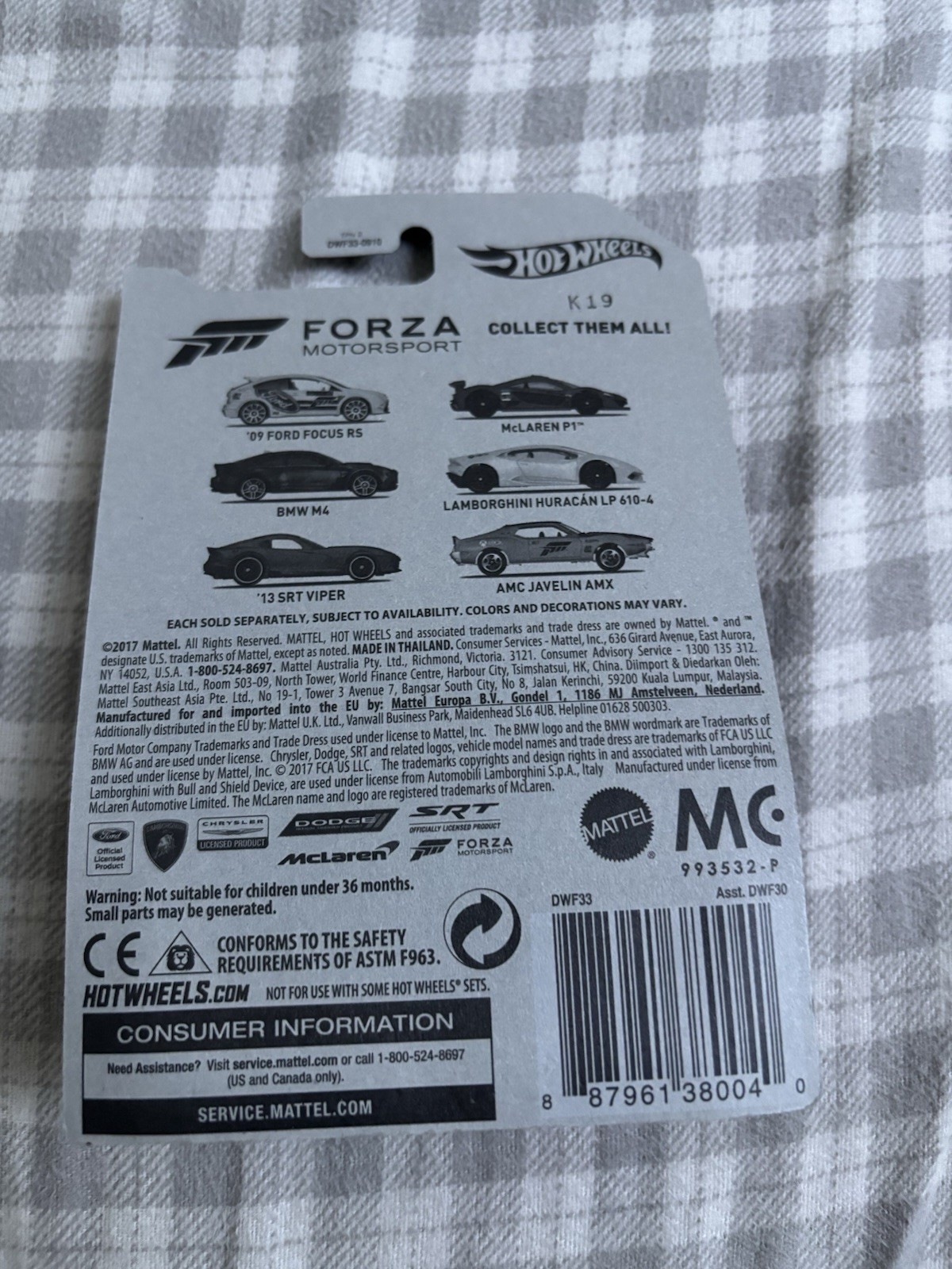 Hot Wheels Forza Motorsport 2017 Complete Set of 6 Ford McLaren BMW Lambo Viper