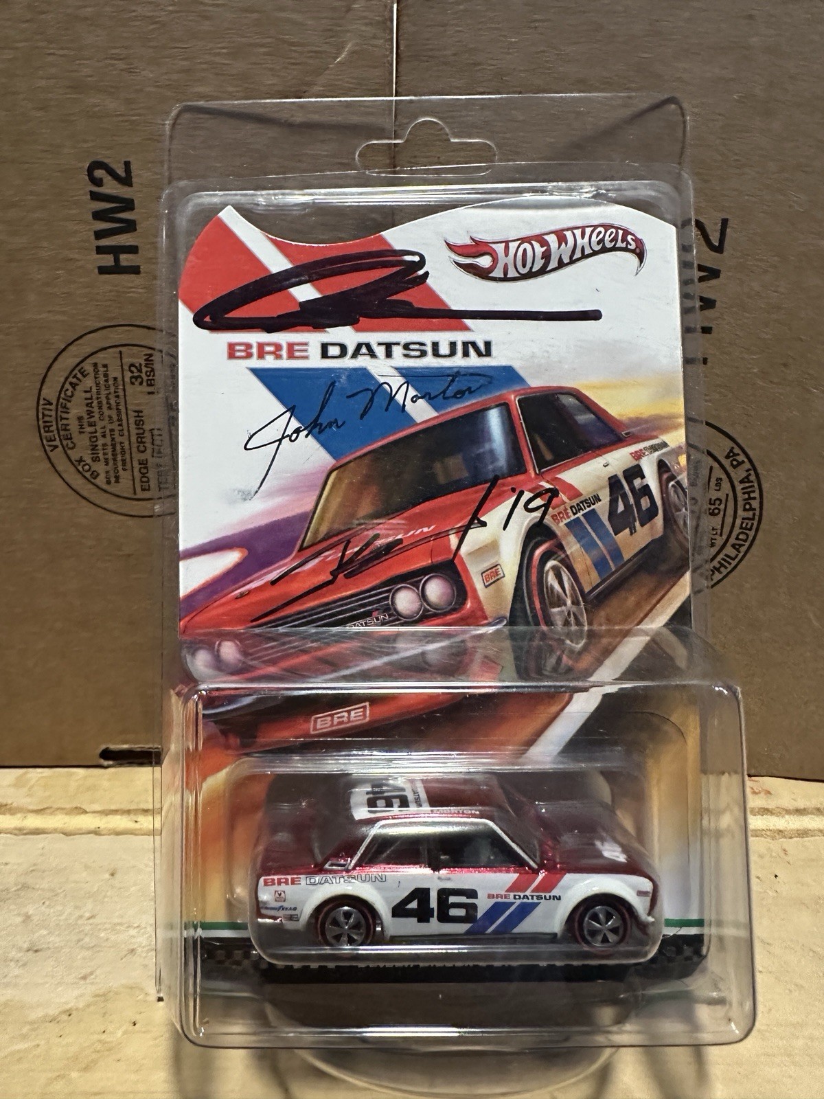 HW 2013 RLC Series 12 – BRE Datsun Bluebird 510 #2519 of 3000- 3 Autographs Rare