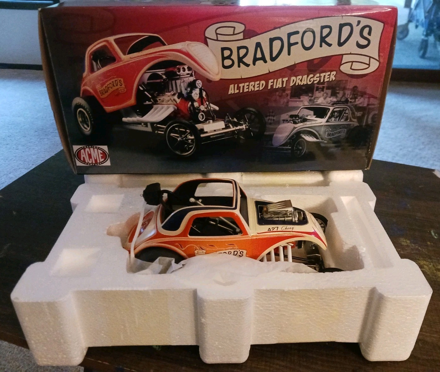 BRADFORD’S FIAT ALTERED TOPOLINE DRAGSTER ACME 1:18 VINTAGE RACING A1800811 NEW