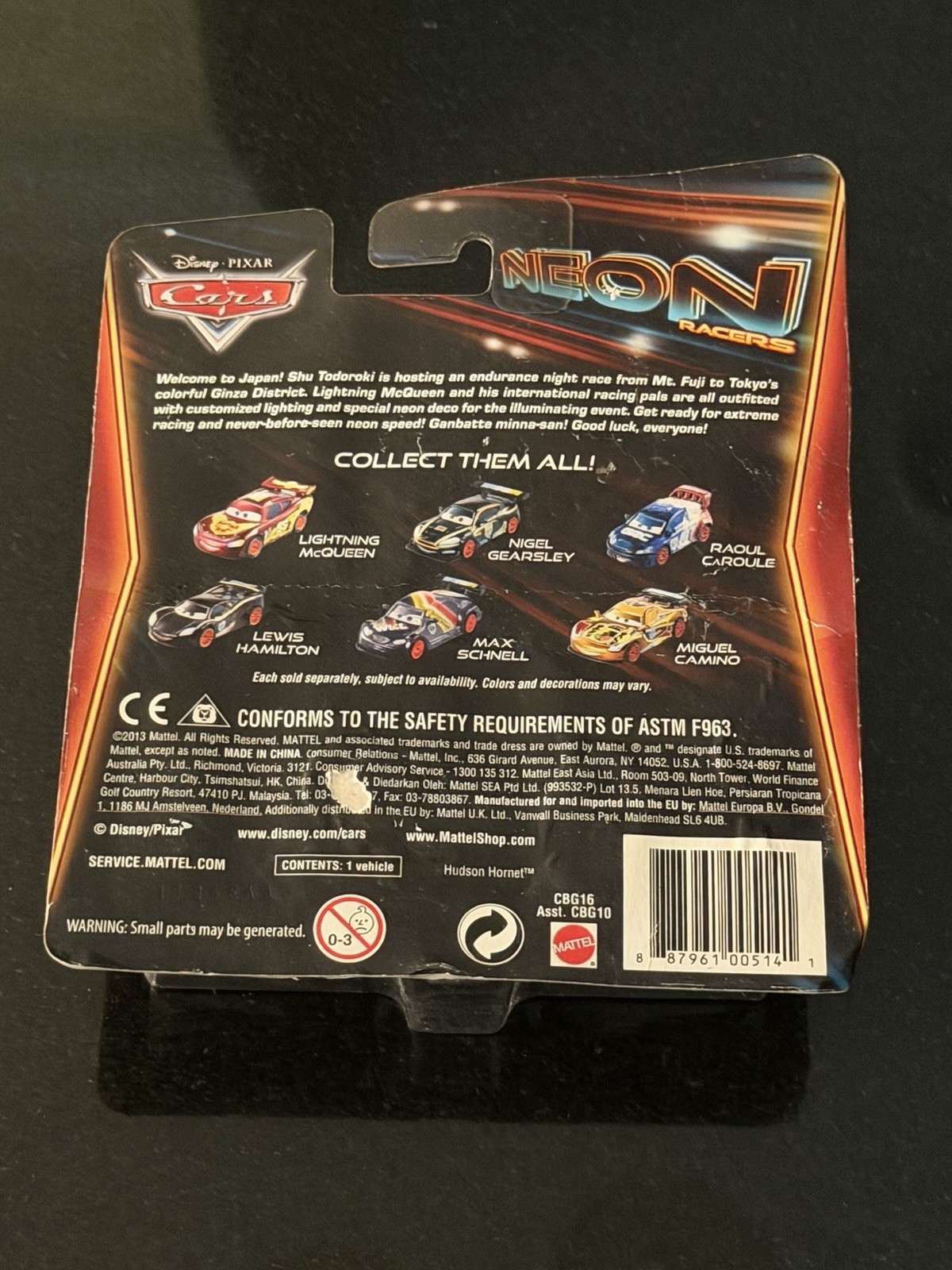 Mattel Disney Pixar Cars Neon Racers Lewis Hamilton Exclusive Metallic Deco